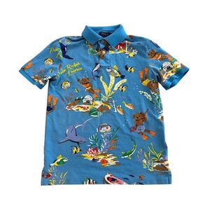 Polo Ralph Lauren Polo Bear Mesh Polo Shirt Diving Underwater Size XS/S
